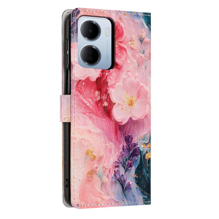 For Redmi 15a 5G Colorful Painting Vegan Leather Phone Case with Lanyard