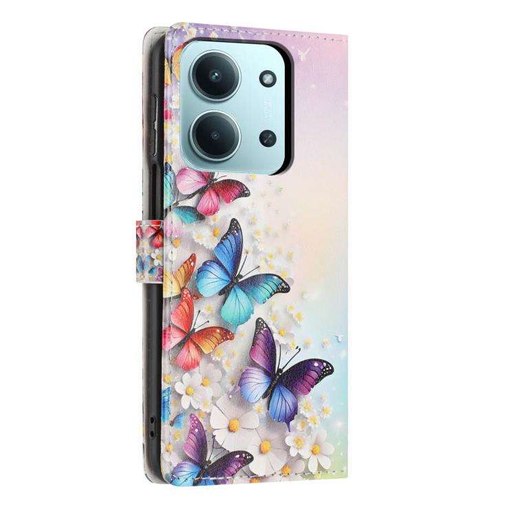 For Redmi 15C 5G / 4G EU 173mm Colorful Painting Vegan Leather Phone Case with Lanyard