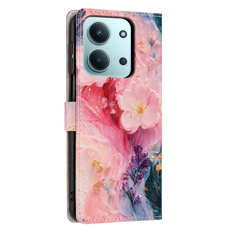 For Redmi 15C 5G / 4G EU 173mm Colorful Painting Vegan Leather Phone Case with Lanyard