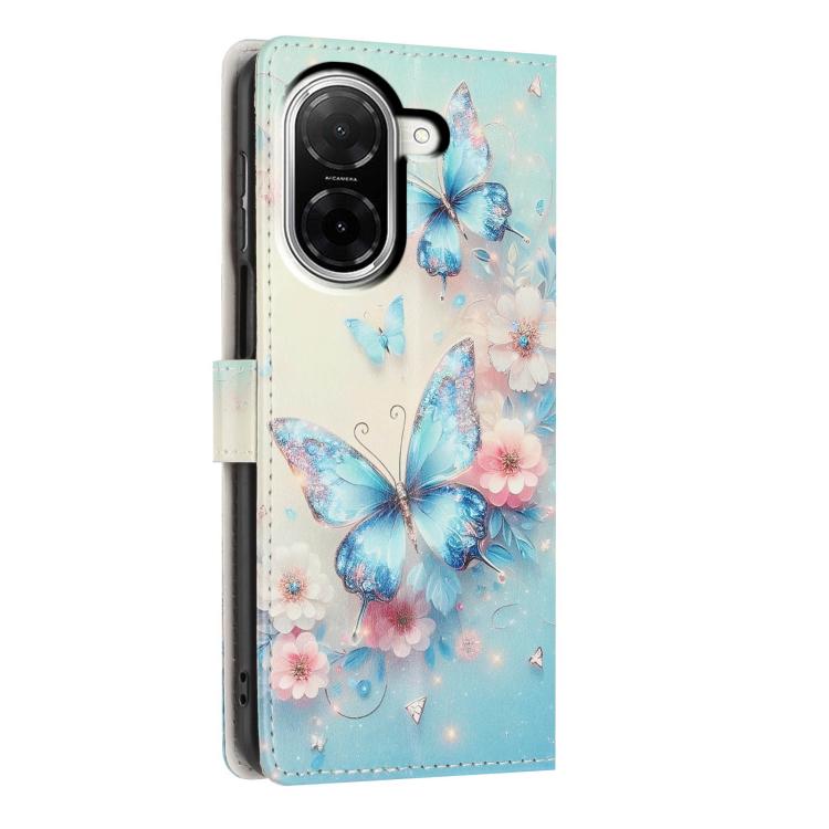 For Redmi A5 4G 173.3mm Colorful Painting Vegan Leather Phone Case with Lanyard