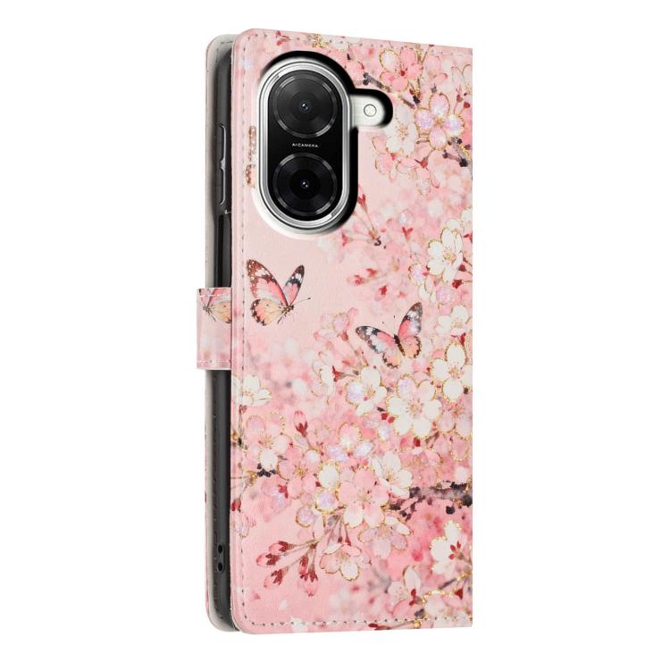 For Redmi A5 4G 171.7mm Colorful Painting Vegan Leather Phone Case with Lanyard