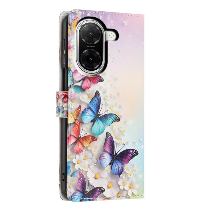 For Redmi A5 4G 171.7mm Colorful Painting Vegan Leather Phone Case with Lanyard