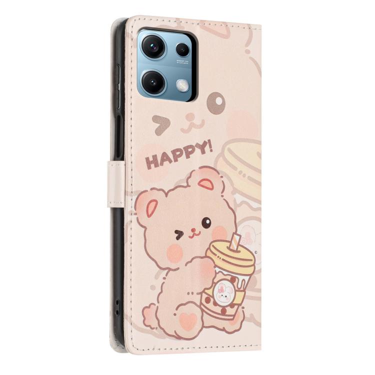 For Redmi Note 14S 4G Colorful Painting Vegan Leather Phone Case with Lanyard