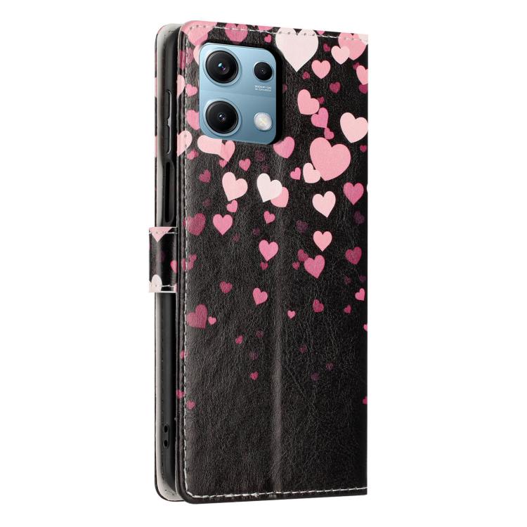 For Redmi Note 14S 4G Colorful Painting Vegan Leather Phone Case with Lanyard