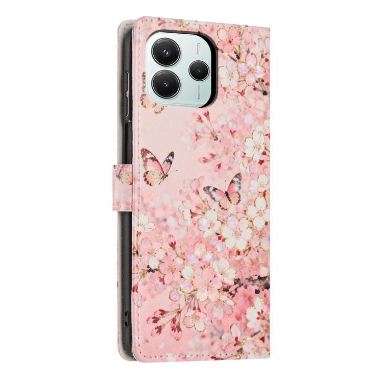 For Redmi Note14 5G Colorful Painting Vegan Leather Phone Case with Lanyard