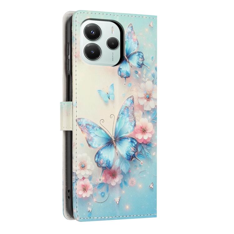 For Redmi Note14 5G Colorful Painting Vegan Leather Phone Case with Lanyard
