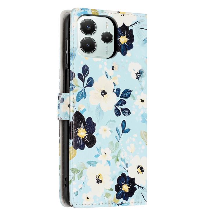 For Redmi Note14 5G Colorful Painting Vegan Leather Phone Case with Lanyard