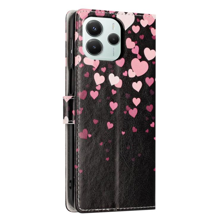 For Redmi Note14 5G Colorful Painting Vegan Leather Phone Case with Lanyard