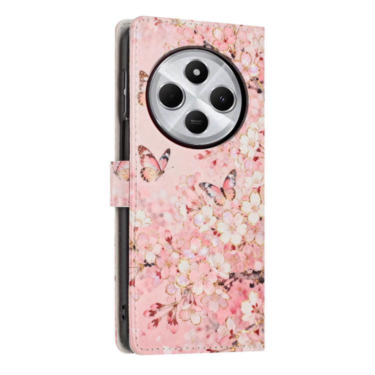 For Redmi 14C 4G Colorful Painting Vegan Leather Phone Case with Lanyard