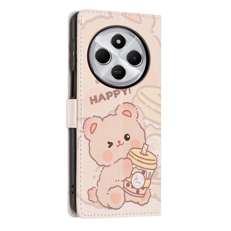 For Redmi 14C 4G Colorful Painting Vegan Leather Phone Case with Lanyard