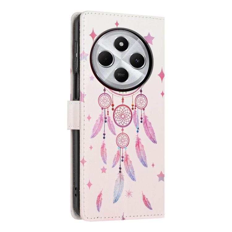 For Redmi 14C 4G Colorful Painting Vegan Leather Phone Case with Lanyard