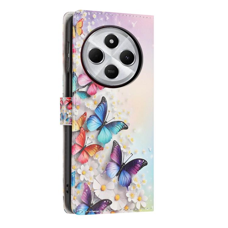 For Redmi 14C 4G Colorful Painting Vegan Leather Phone Case with Lanyard