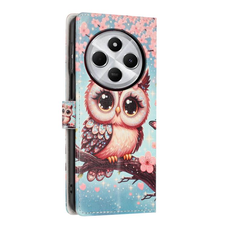 For Redmi 14C 4G Colorful Painting Vegan Leather Phone Case with Lanyard