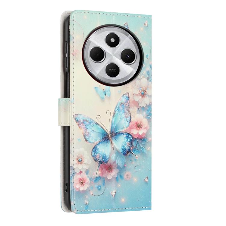 For Redmi 14C 4G Colorful Painting Vegan Leather Phone Case with Lanyard