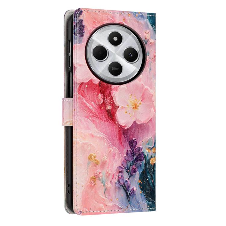 For Redmi 14C 4G Colorful Painting Vegan Leather Phone Case with Lanyard