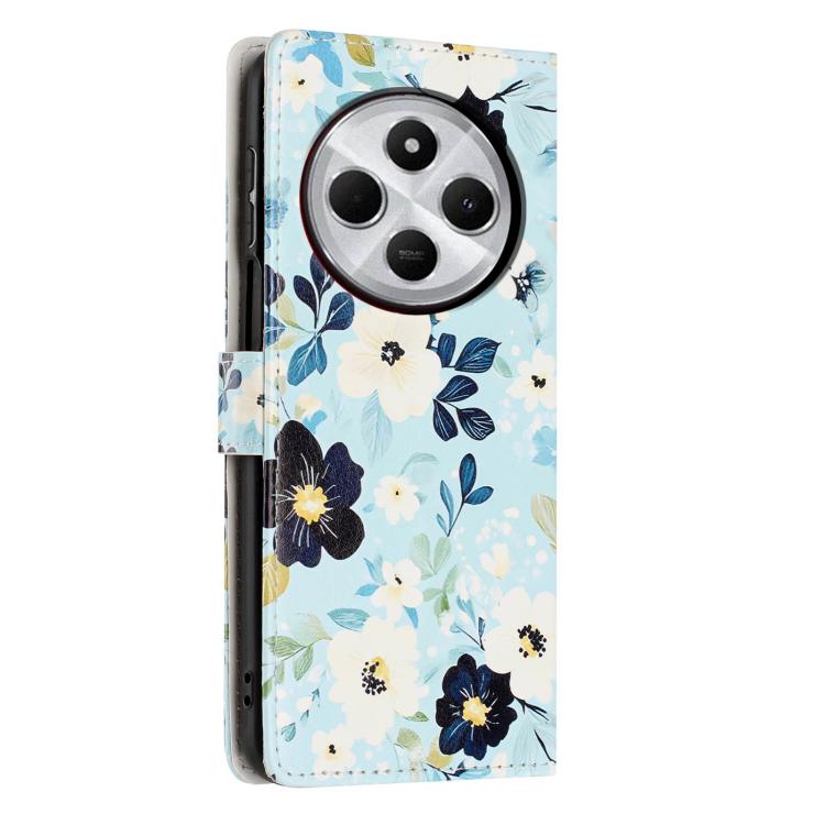 For Redmi 14C 4G Colorful Painting Vegan Leather Phone Case with Lanyard