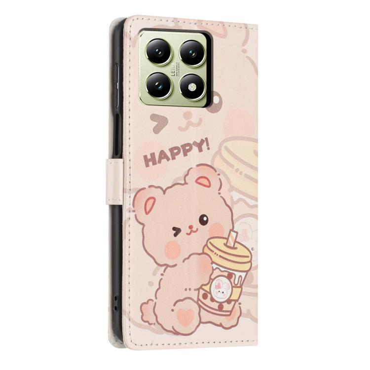 For Redmi 14T Pro Colorful Painting Vegan Leather Phone Case with Lanyard