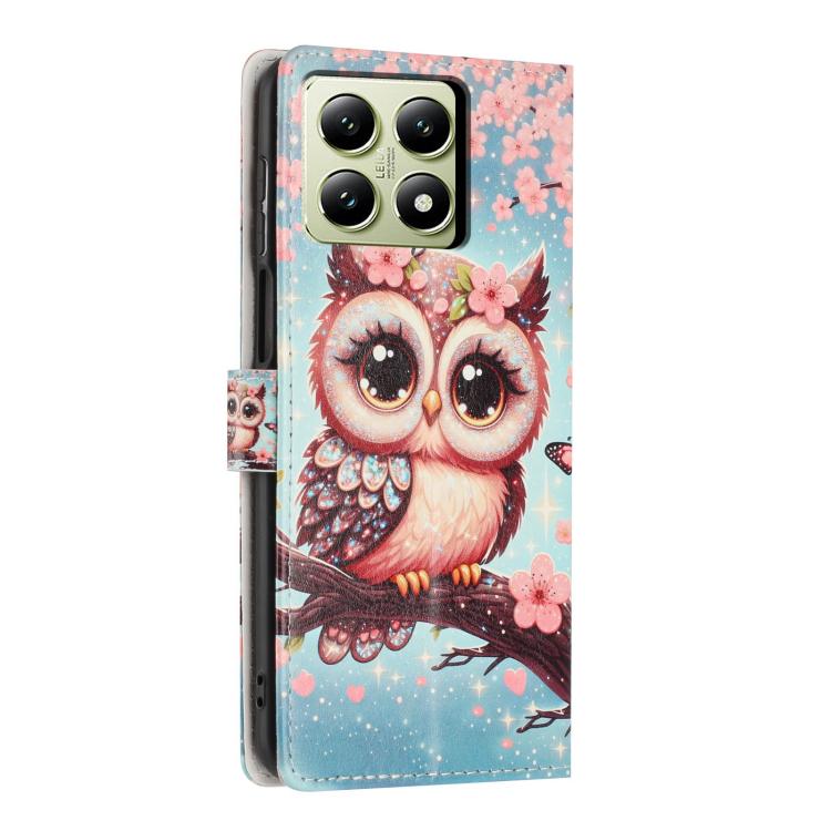 For Redmi 14T Pro Colorful Painting Vegan Leather Phone Case with Lanyard