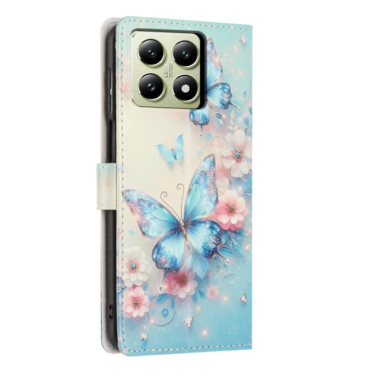 For Redmi 14T Pro Colorful Painting Vegan Leather Phone Case with Lanyard