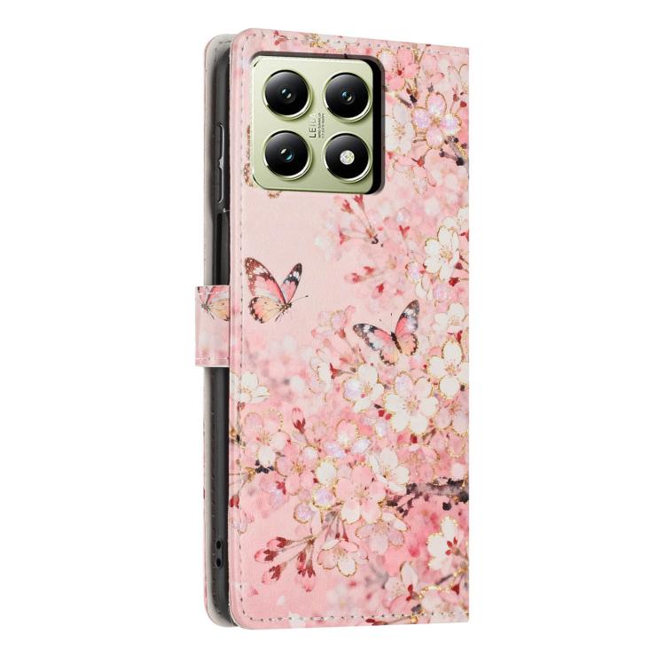For Redmi 14T Colorful Painting Vegan Leather Phone Case with Lanyard