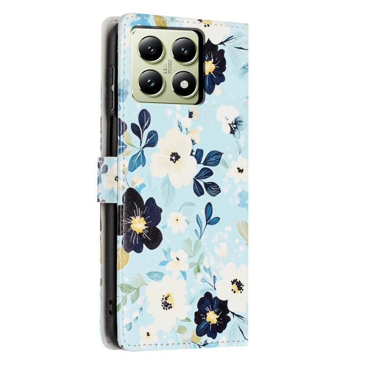 For Redmi 14T Colorful Painting Vegan Leather Phone Case with Lanyard
