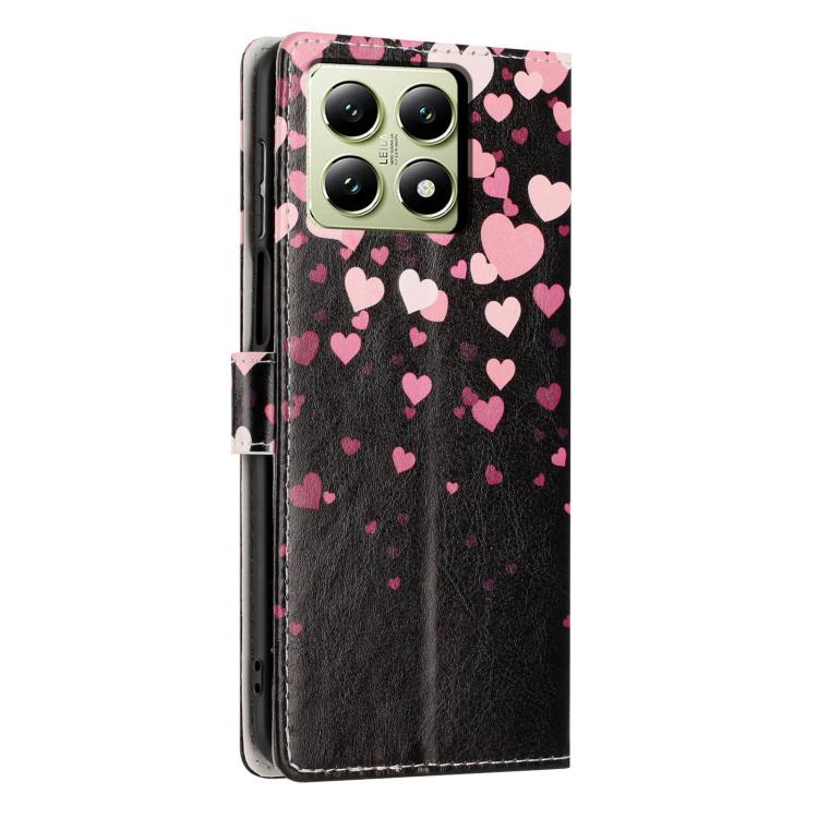 For Redmi 14T Colorful Painting Vegan Leather Phone Case with Lanyard
