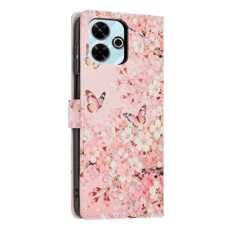 For Redmi 13 4G Colorful Painting Vegan Leather Phone Case with Lanyard