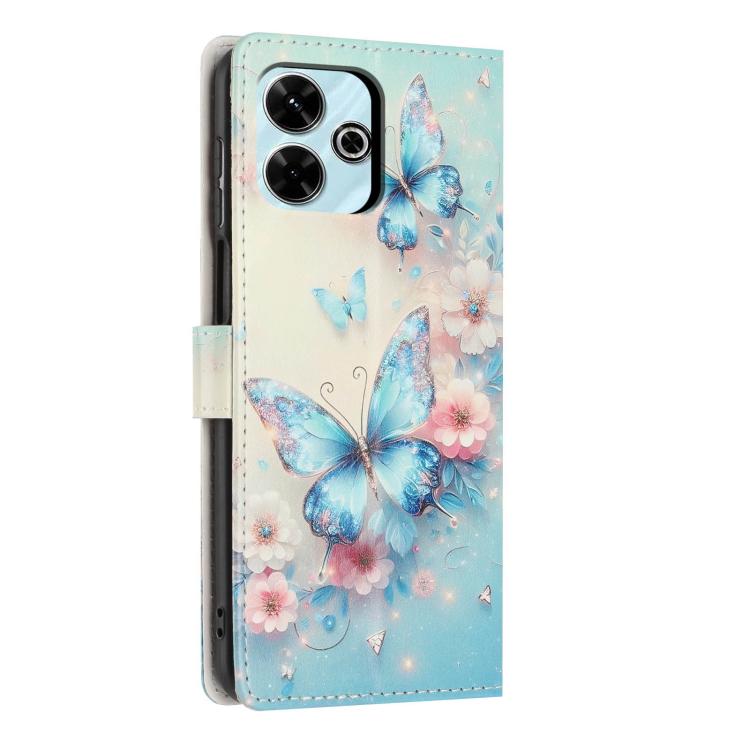 For Redmi 13 4G Colorful Painting Vegan Leather Phone Case with Lanyard