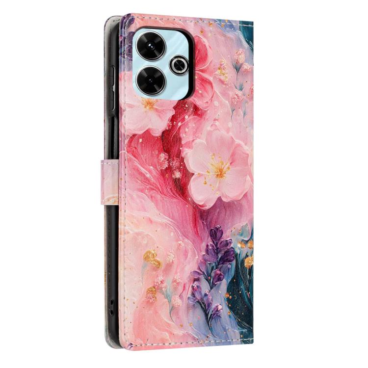 For Redmi 13 4G Colorful Painting Vegan Leather Phone Case with Lanyard
