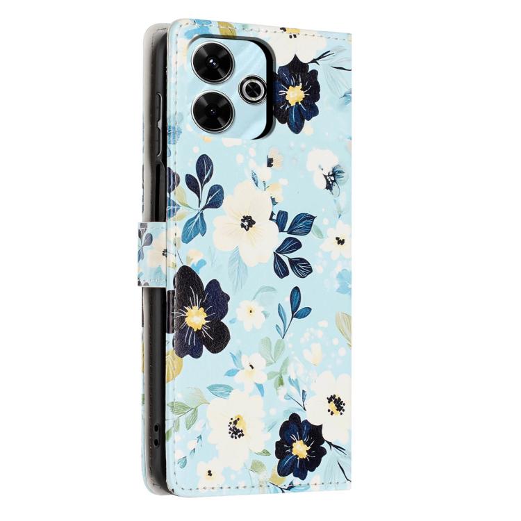 For Redmi 13 4G Colorful Painting Vegan Leather Phone Case with Lanyard