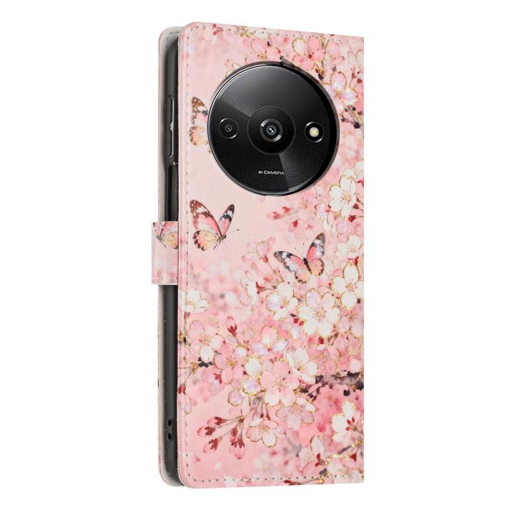 For Redmi A3 Colorful Painting Vegan Leather Phone Case with Lanyard