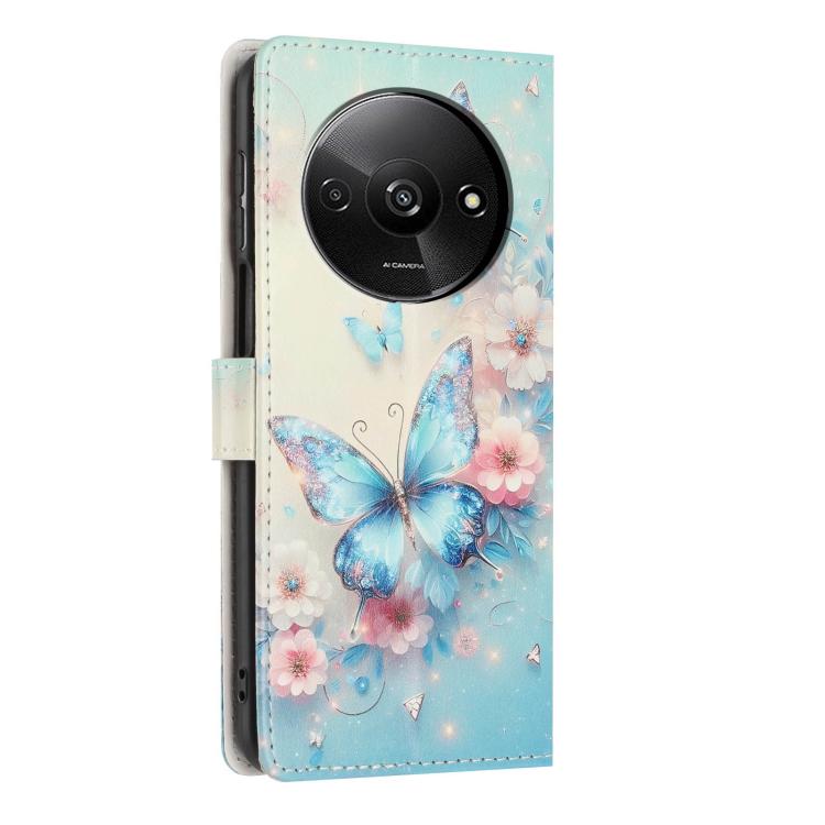 For Redmi A3 Colorful Painting Vegan Leather Phone Case with Lanyard