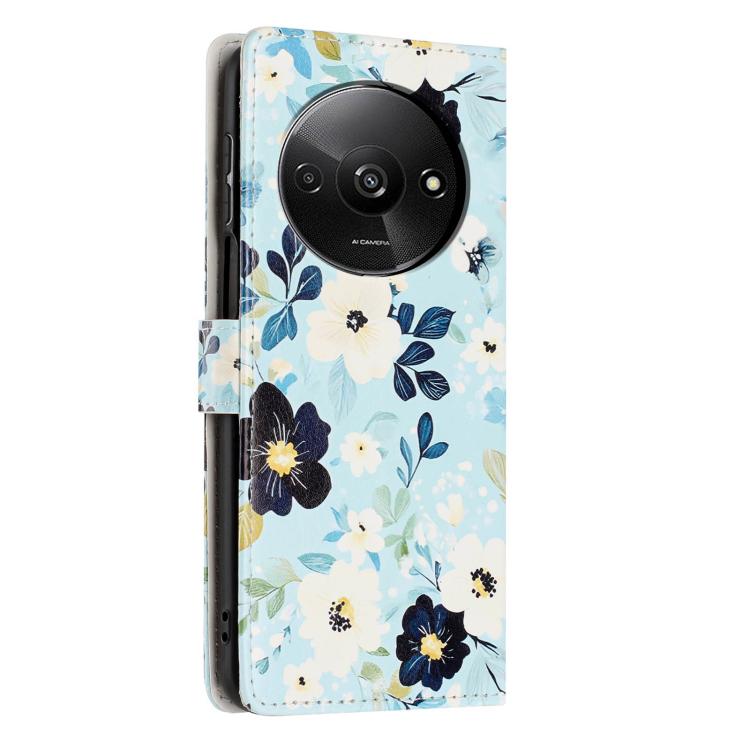 For Redmi A3 Colorful Painting Vegan Leather Phone Case with Lanyard