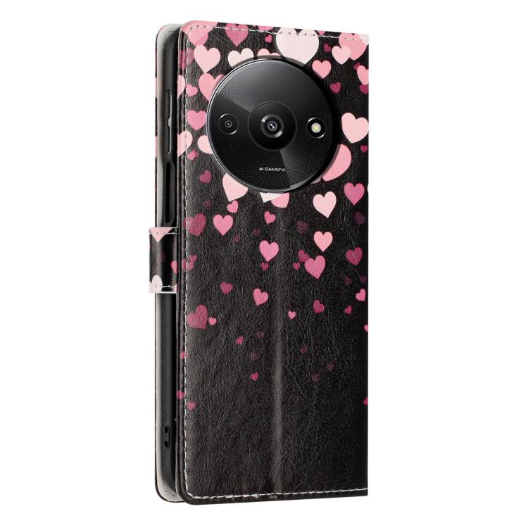 For Redmi A3 Colorful Painting Vegan Leather Phone Case with Lanyard