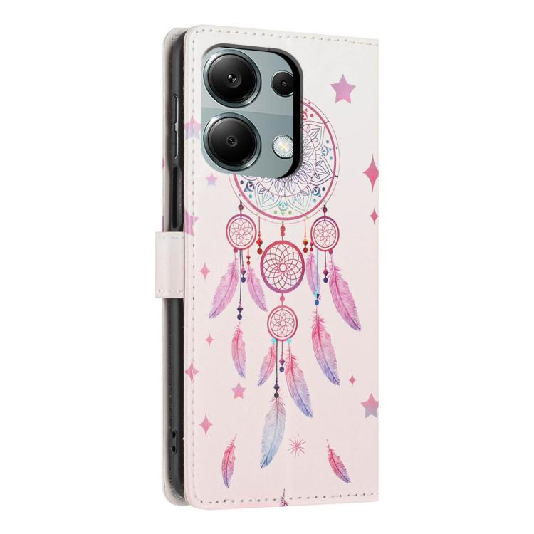 For Redmi Note13 Pro 4G Colorful Painting Vegan Leather Phone Case with Lanyard