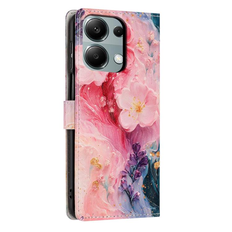 For Redmi Note13 Pro 4G Colorful Painting Vegan Leather Phone Case with Lanyard