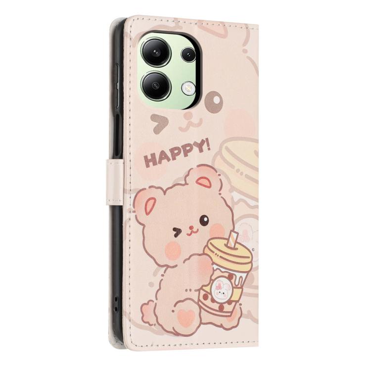 For Redmi Note 13 4G Colorful Painting Vegan Leather Phone Case with Lanyard