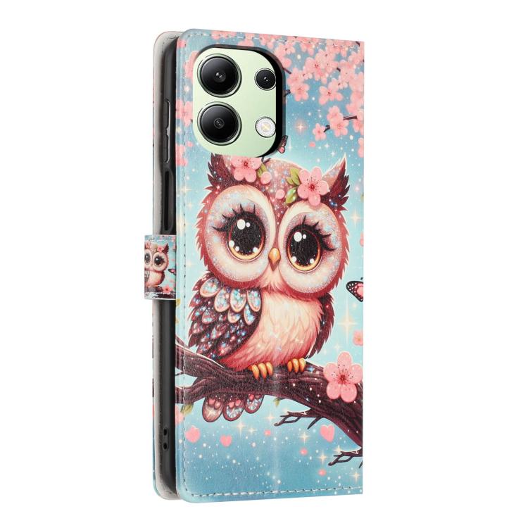 For Redmi Note 13 4G Colorful Painting Vegan Leather Phone Case with Lanyard