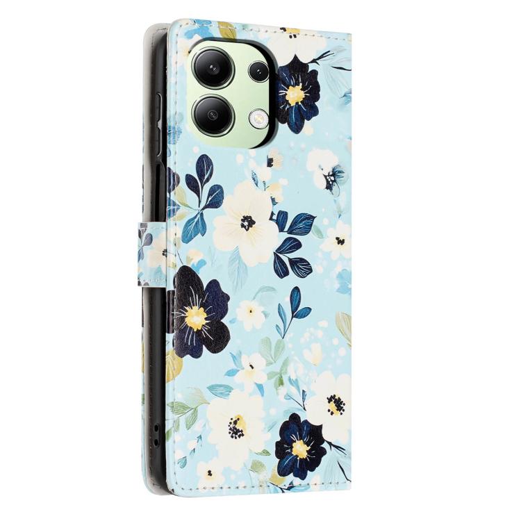 For Redmi Note 13 4G Colorful Painting Vegan Leather Phone Case with Lanyard