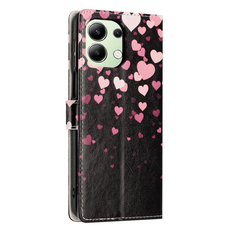 For Redmi Note 13 4G Colorful Painting Vegan Leather Phone Case with Lanyard