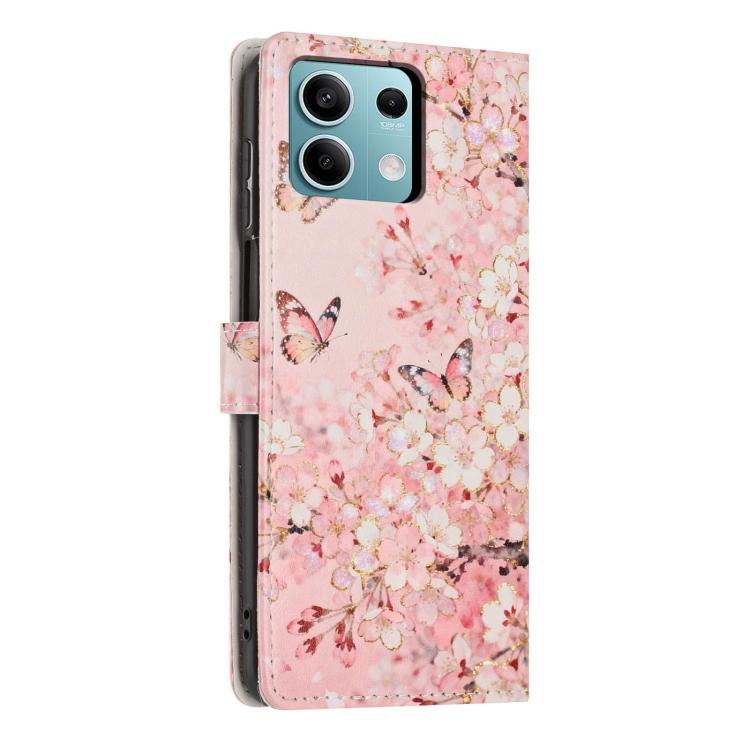 For Redmi Note 13 Colorful Painting Vegan Leather Phone Case with Lanyard