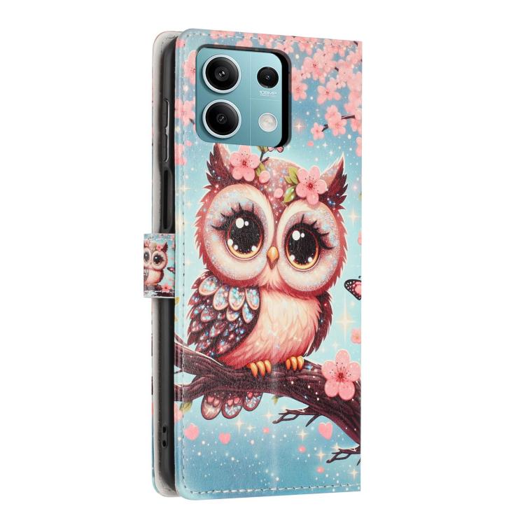 For Redmi Note 13 Colorful Painting Vegan Leather Phone Case with Lanyard