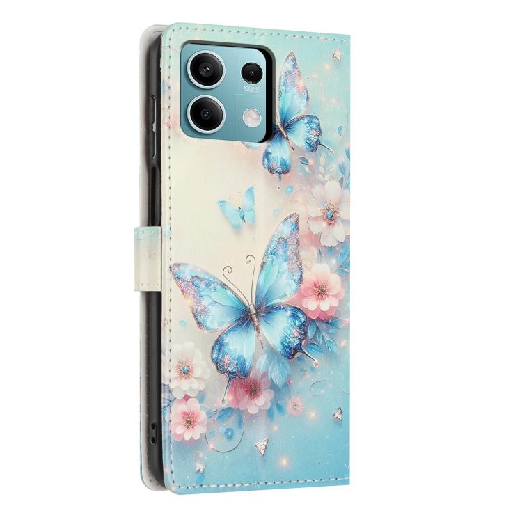 For Redmi Note 13 Colorful Painting Vegan Leather Phone Case with Lanyard
