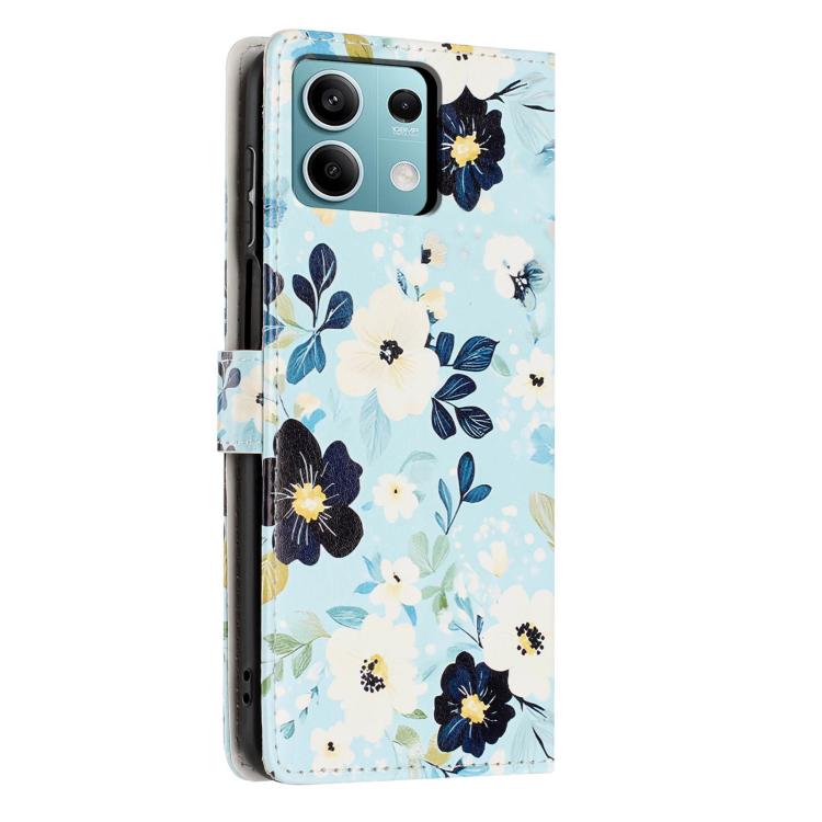 For Redmi Note 13 Colorful Painting Vegan Leather Phone Case with Lanyard