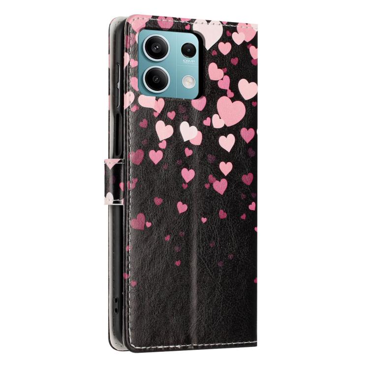 For Redmi Note 13 Colorful Painting Vegan Leather Phone Case with Lanyard