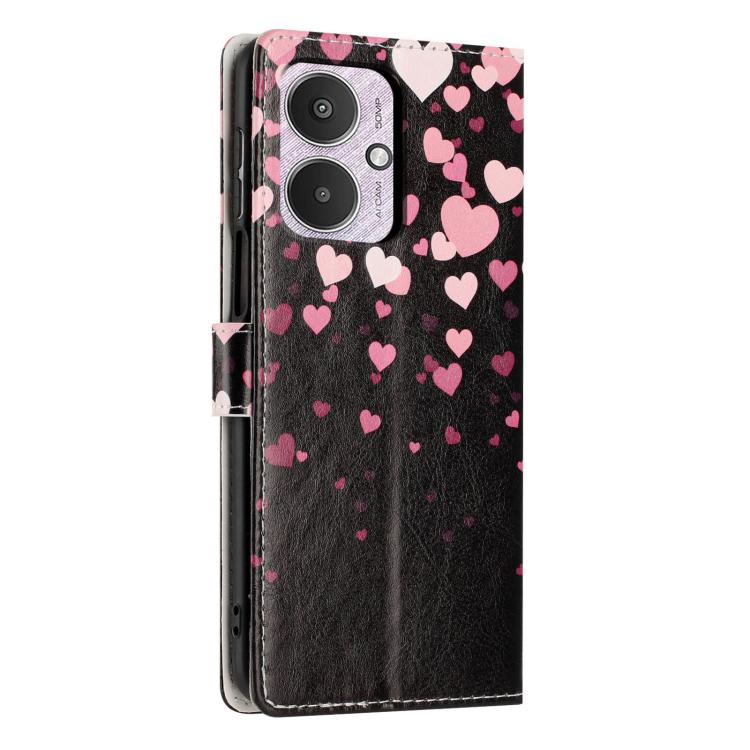 For Redmi 13C Colorful Painting Vegan Leather Phone Case with Lanyard