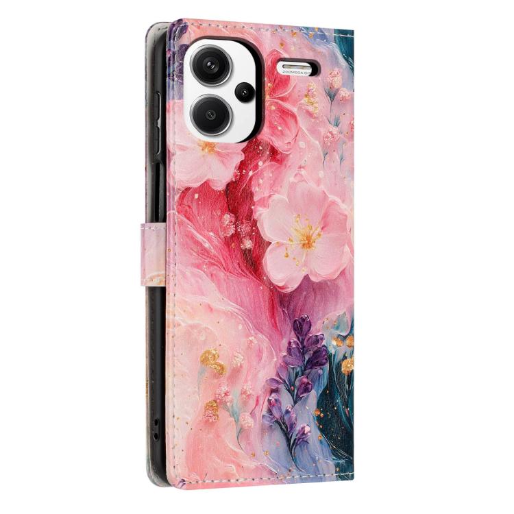 For Redmi Note 13 Pro+ Colorful Painting Vegan Leather Phone Case with Lanyard