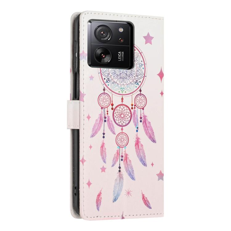 For Redmi 13T / 13T Pro Colorful Painting Vegan Leather Phone Case with Lanyard