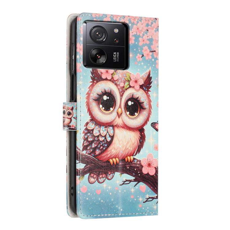 For Redmi 13T / 13T Pro Colorful Painting Vegan Leather Phone Case with Lanyard