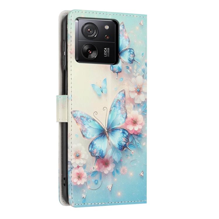 For Redmi 13T / 13T Pro Colorful Painting Vegan Leather Phone Case with Lanyard